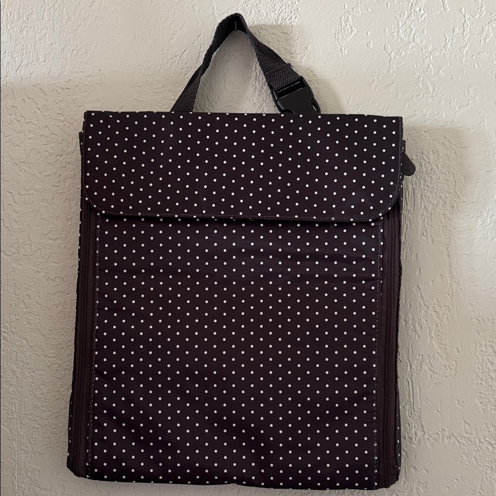 Thirty-One Dark Cosmetic Bag with White Dots
